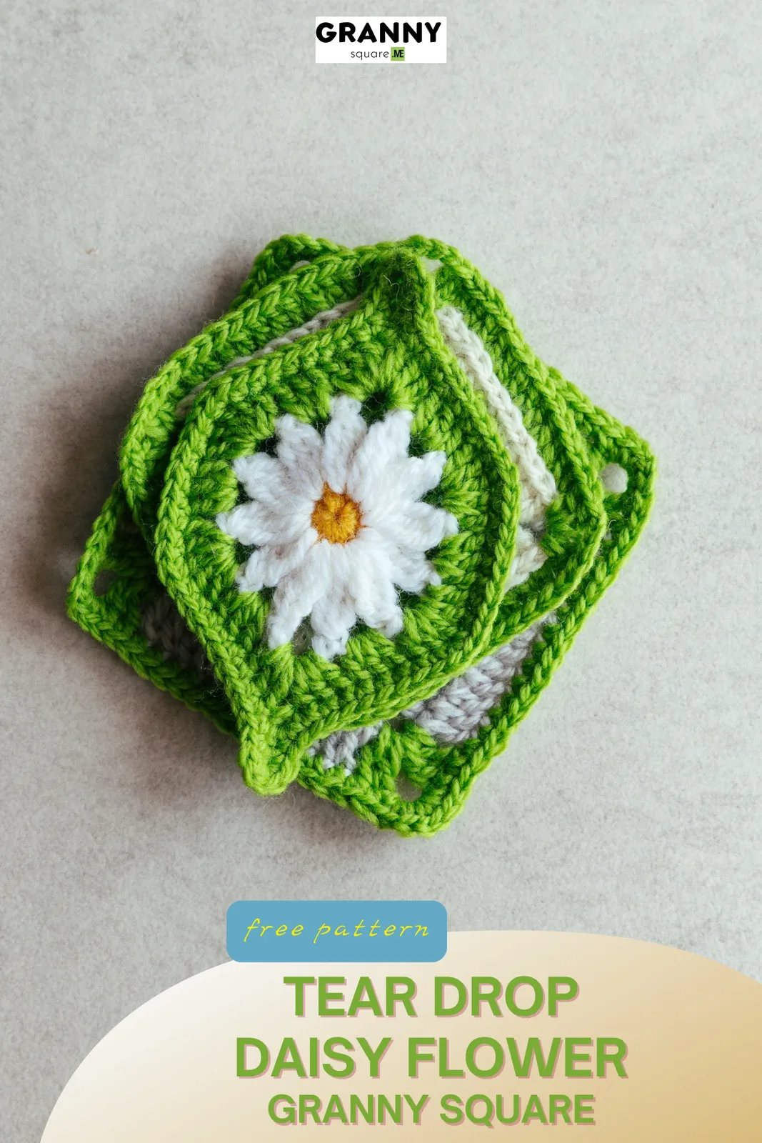 Tear Drop Daisy Flower Granny Square – Free Crochet Pattern — photo 4