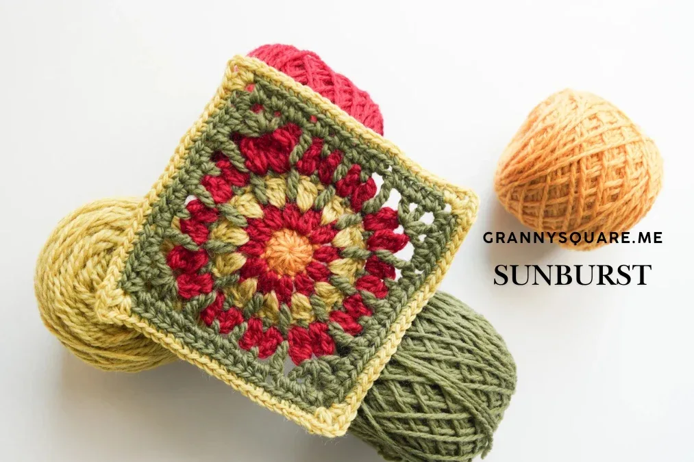 Textured Large Sunburst Granny Square (Free Crochet Pattern) — photo 2