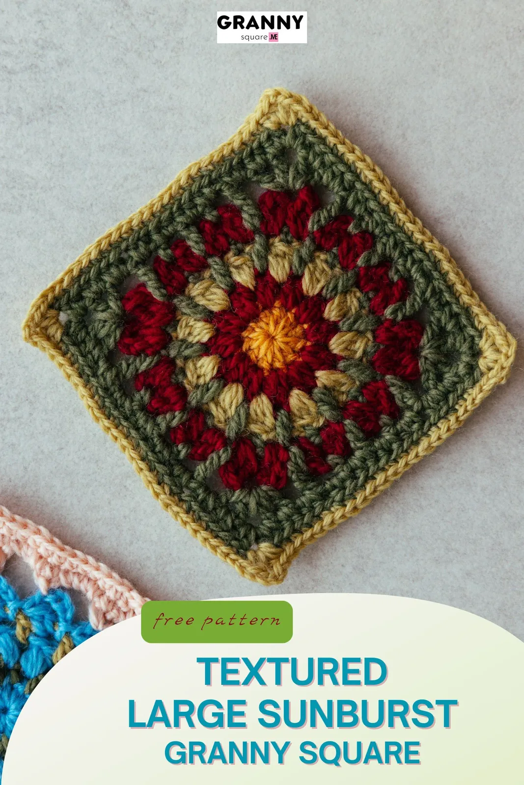 Textured Large Sunburst Granny Square (Free Crochet Pattern) — photo 4