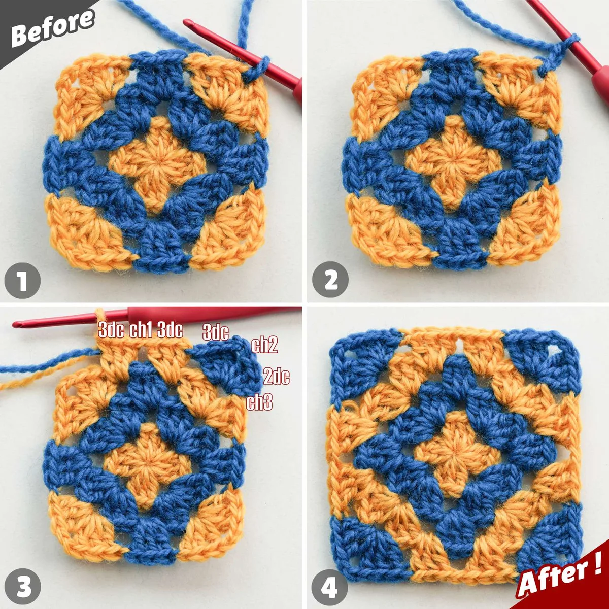 Two-Color Basic Granny Square: Easy Free Crochet Pattern — photo 3