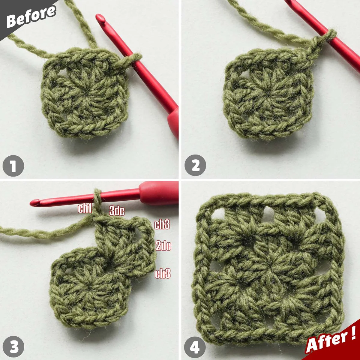 Two-Color Corner Granny Square - Free Crochet Pattern — photo 3