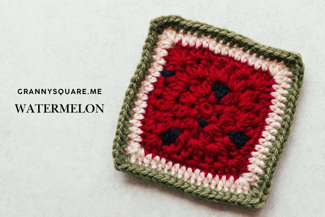 Watermelon Granny Square - Free Crochet Pattern