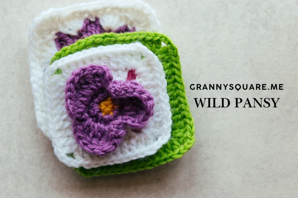 Wild Pansy Flower Granny Square – Free Crochet Pattern — photo 3