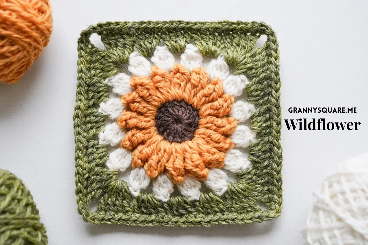 Wild Popcorn Daisy Granny Square — Free Crochet Pattern — photo 4